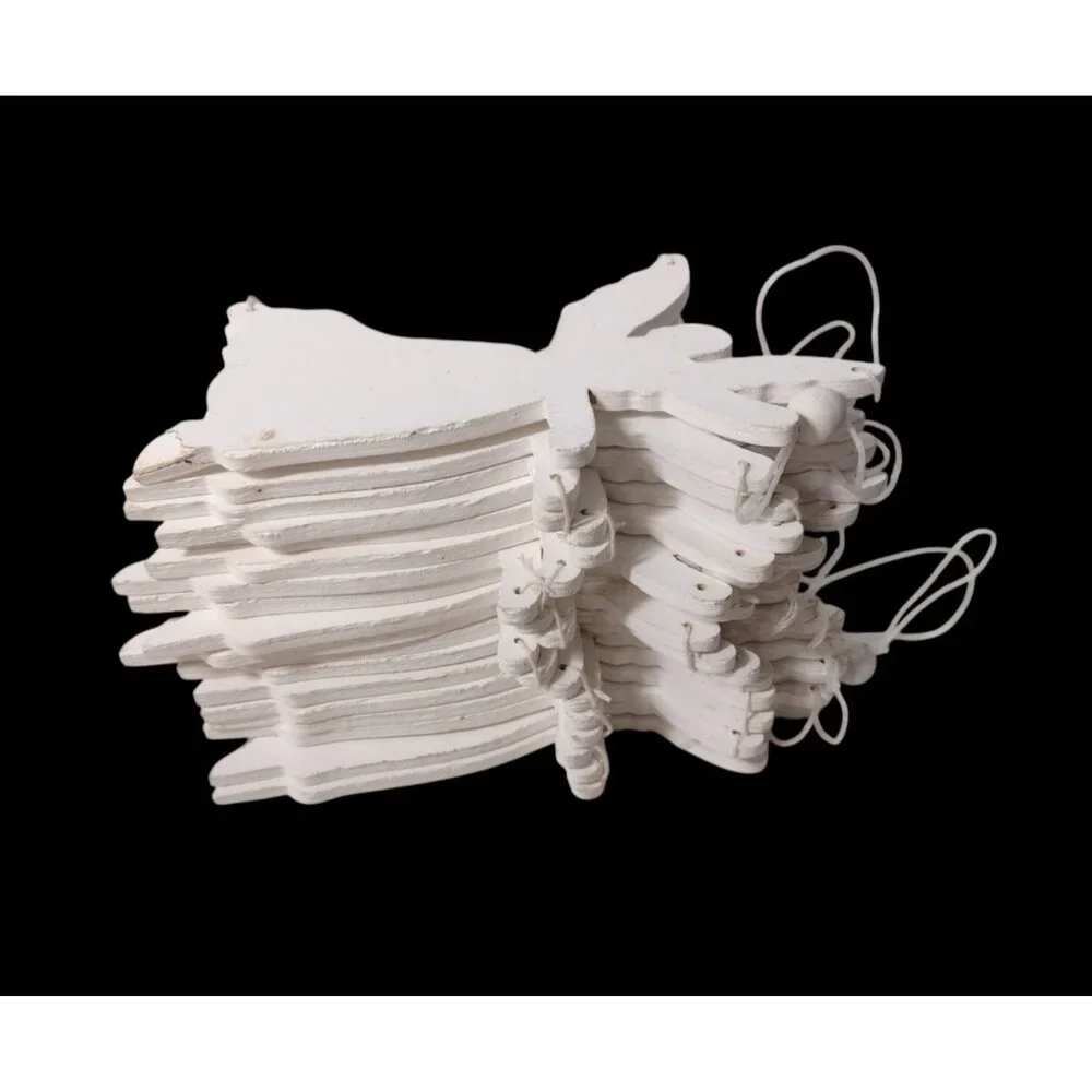 Wooden White Angel Figural String Garland 44